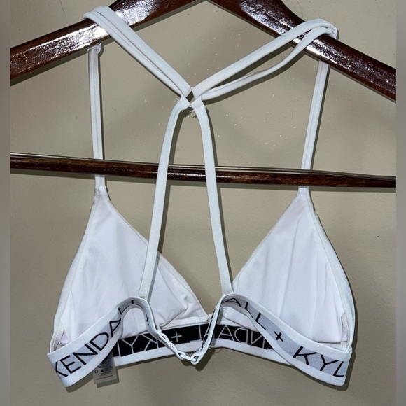 Kendall & Kylie White Logo Band Triangle Bikini Set Size Medium - Picture 6 of 12